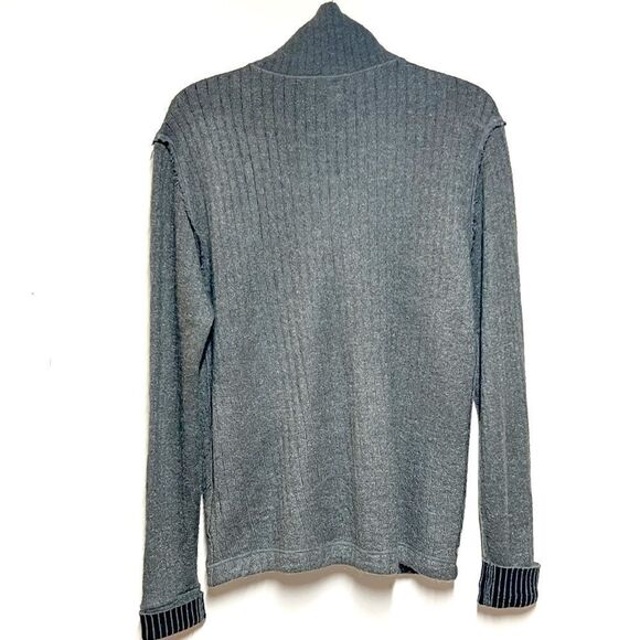 Rogue 13933 Mens Grey Front Zip Mohair Blend Raw Hem Cardigan Sz M - Picture 5 of 10